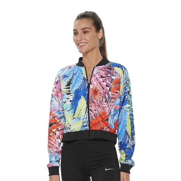 Nike Jackets & Blazers - Nike NWT Small Hype Floral Bomber Zip Up Jacket